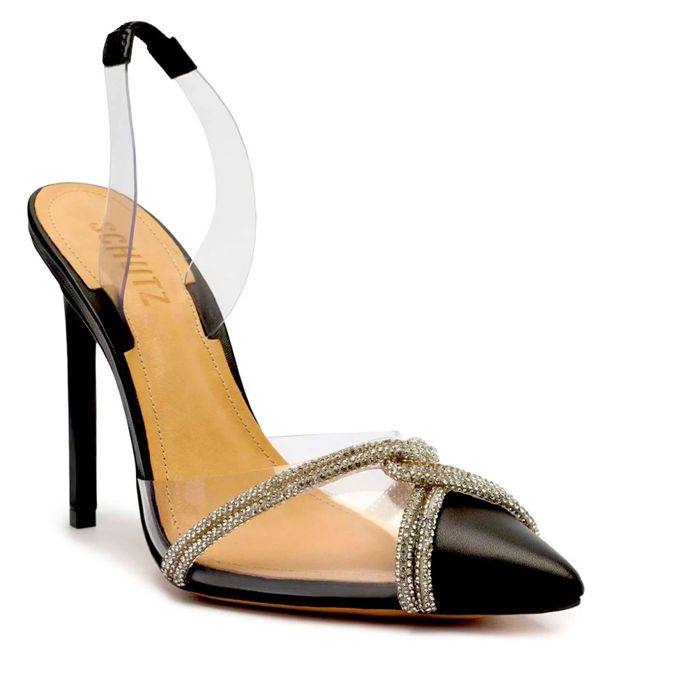 Julie Vinyl & Nappa Pump - 7.5 / Black / Vinyl & Nappa Leather